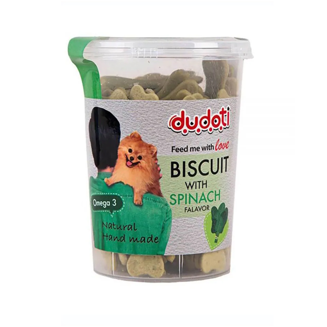 تشویقی بیسکویتی سگ دودوتی با طعم اسفناج