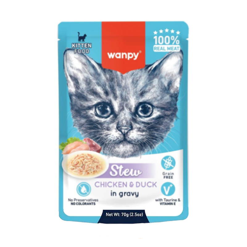 پوچ بچه گربه ونپی با طعم مرغ و اردک